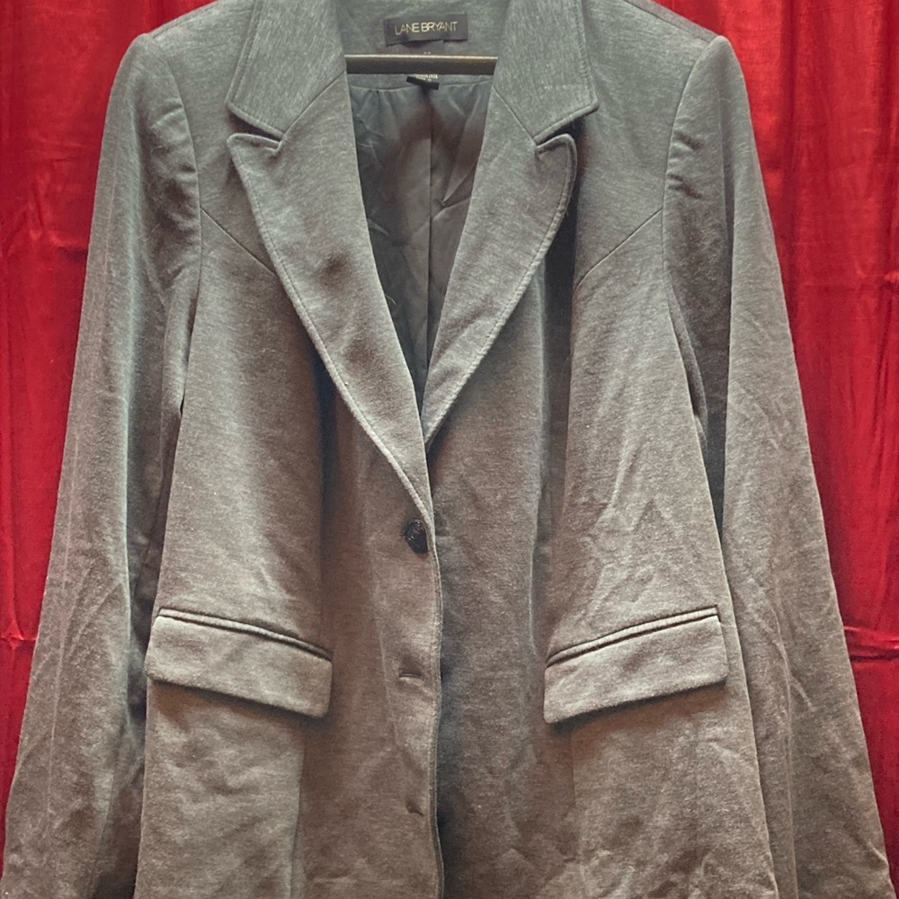 SOLD - Lane Bryant Womens Size 20 Gray Stretch Blazer Suit Coat Jacket